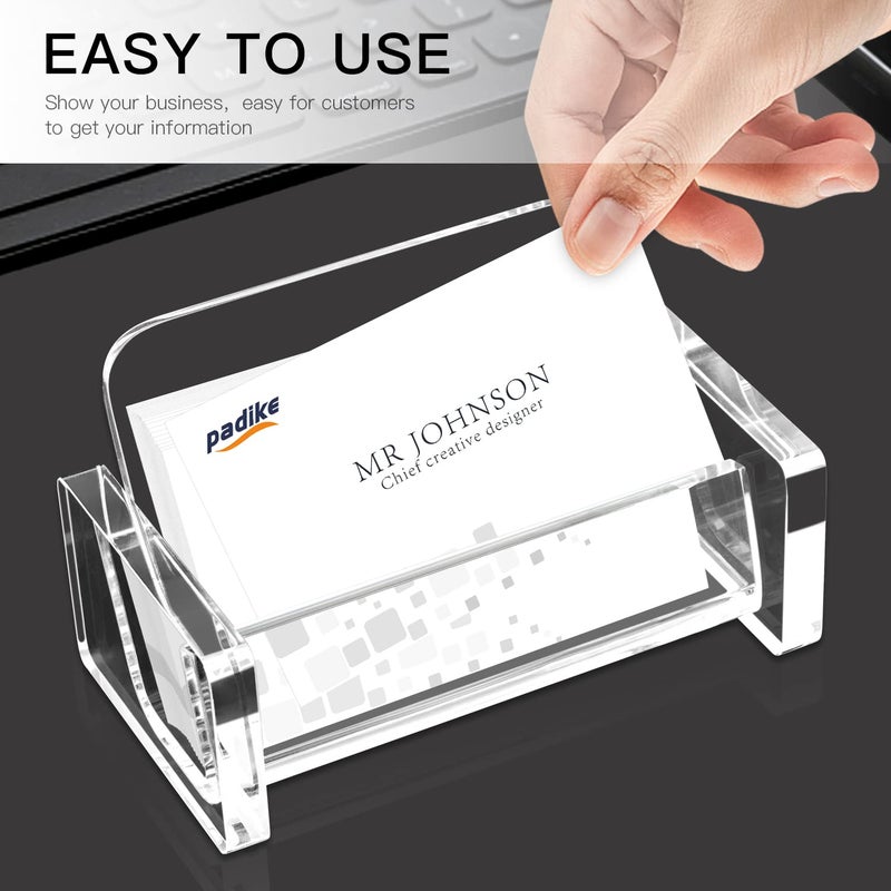 Padike Acrylic Business Card Holder Clear Business Card Stand,Premium Acrylic Clear Business Card Holder Desk Display - Image 2